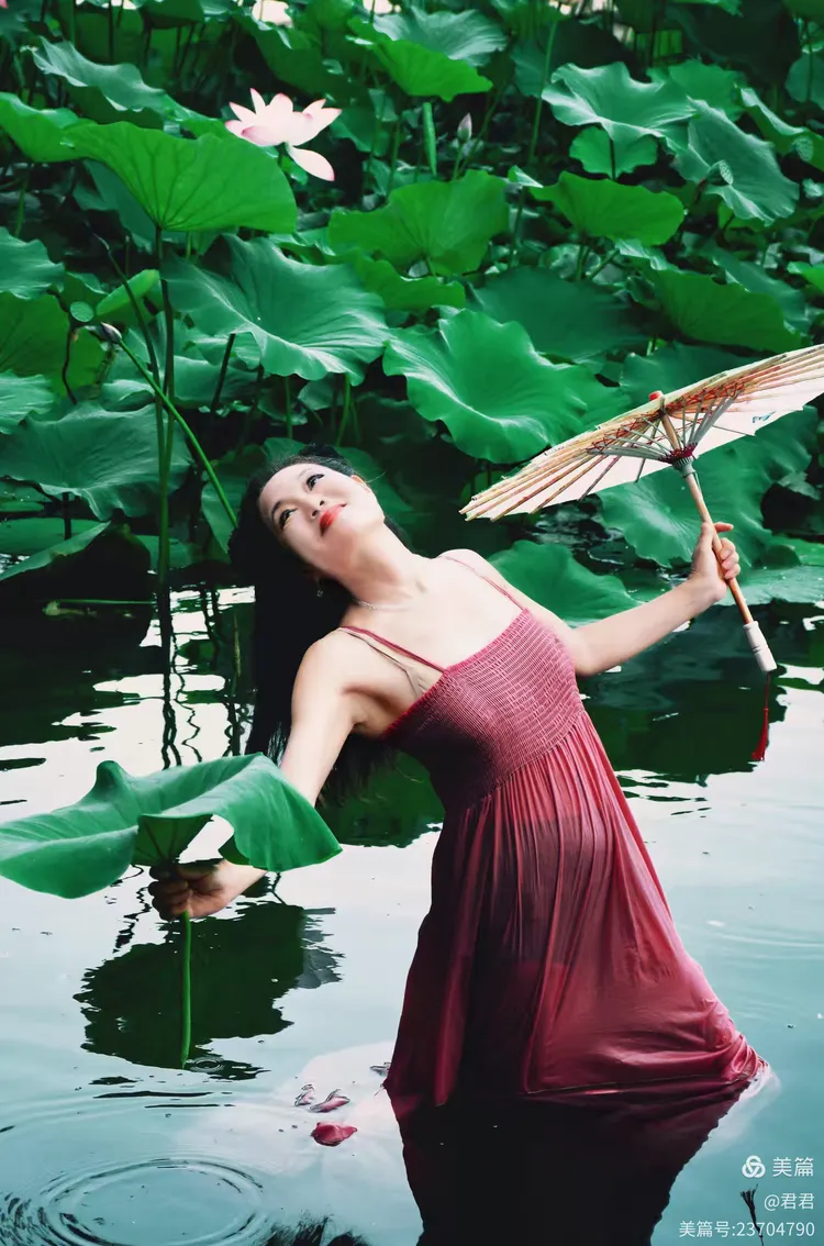 《荷花人像》，飘渺醉意